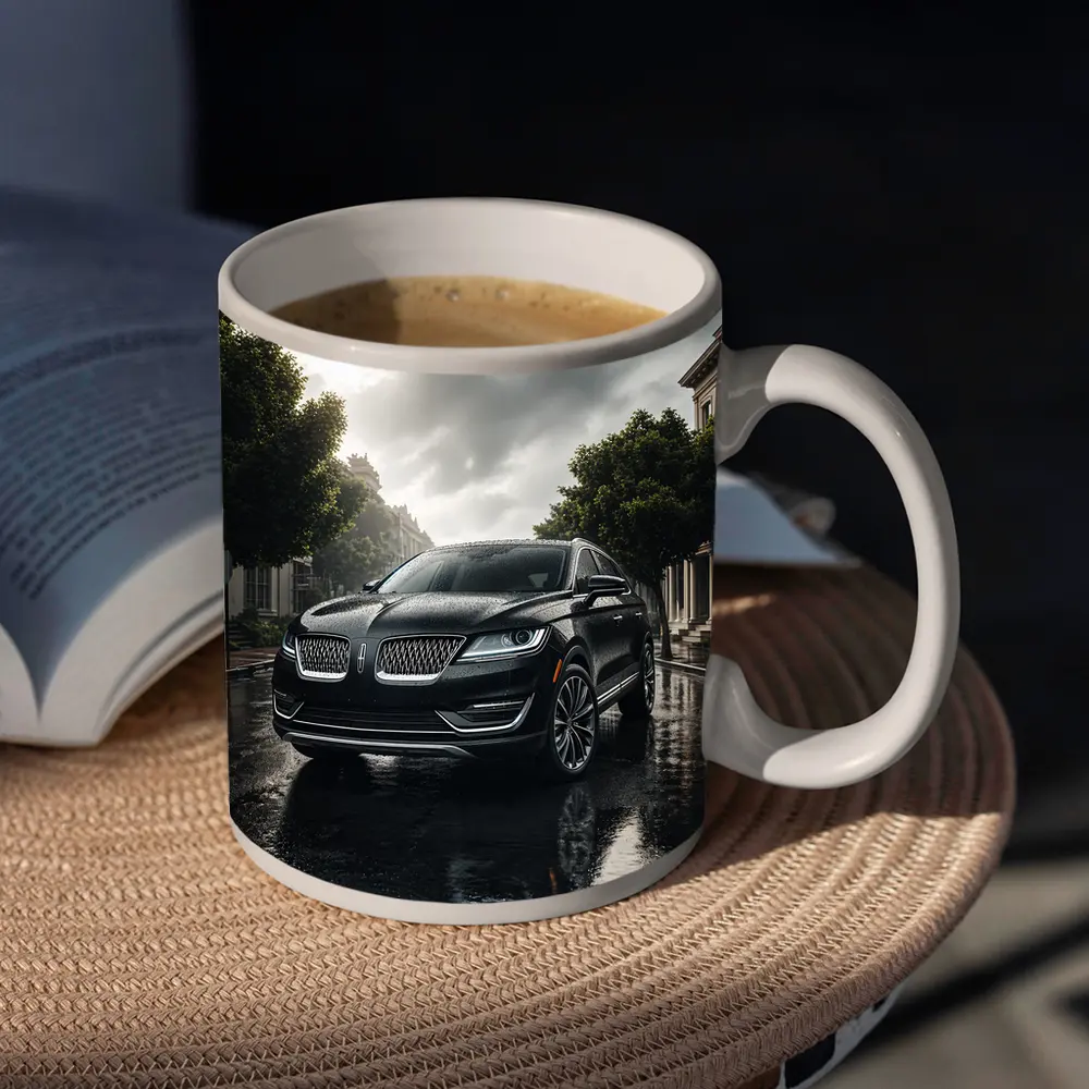 Lincoln MKZ Dark Rainy Street Scene – Mugs