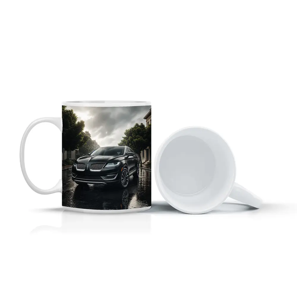 Lincoln MKZ Dark Rainy Street Scene – Mugs