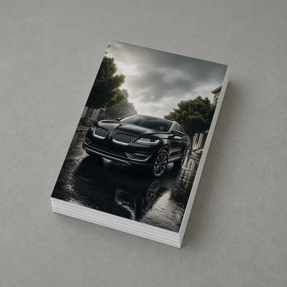 Lincoln MKZ Dark Rainy Street Scene – Postcards