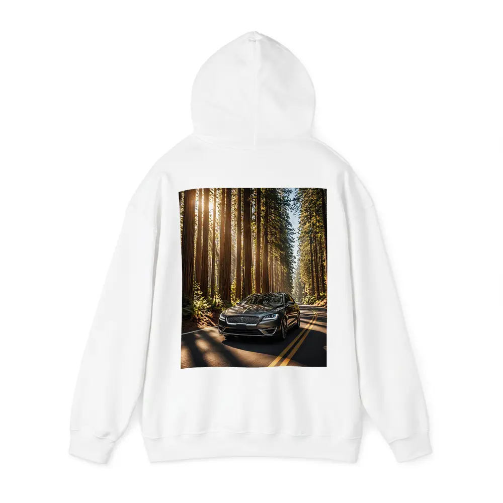 Lincoln MKZ Driving Through Redwood Forest Road – Hoodies