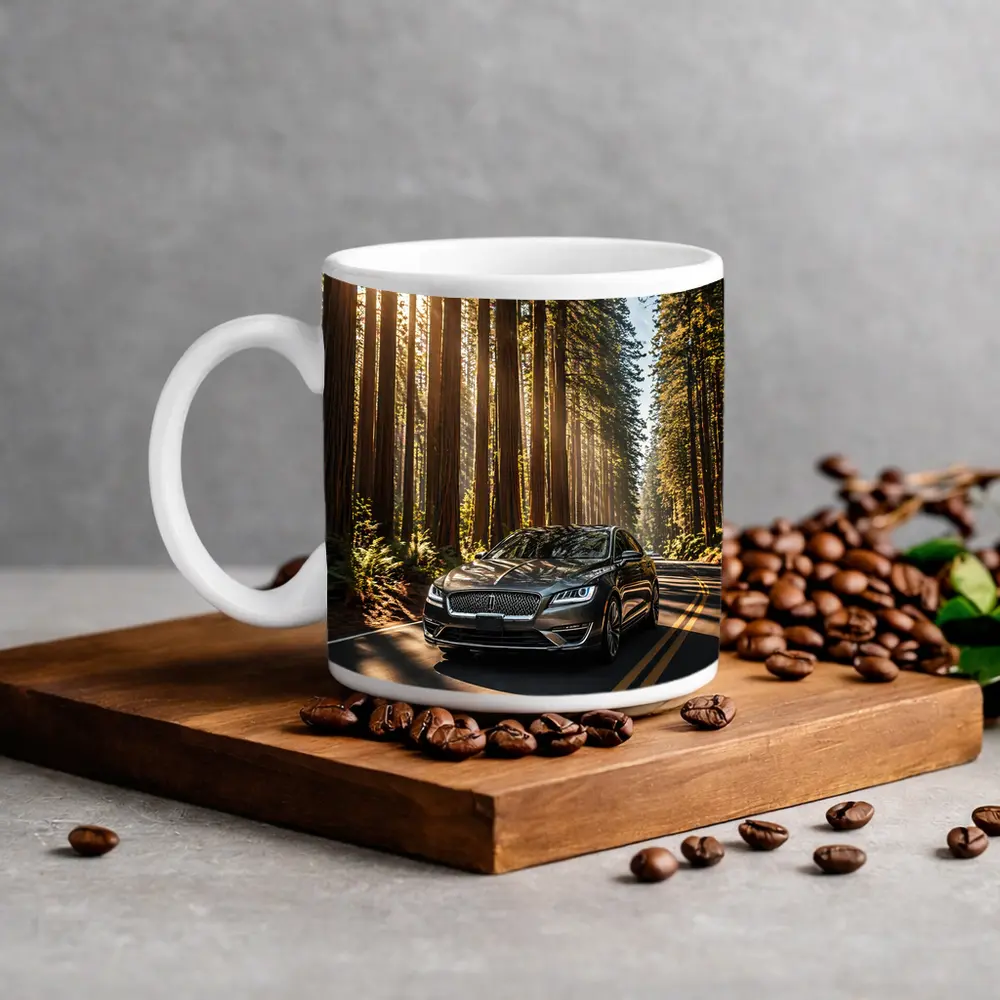 Lincoln MKZ Driving Through Redwood Forest Road – Mugs