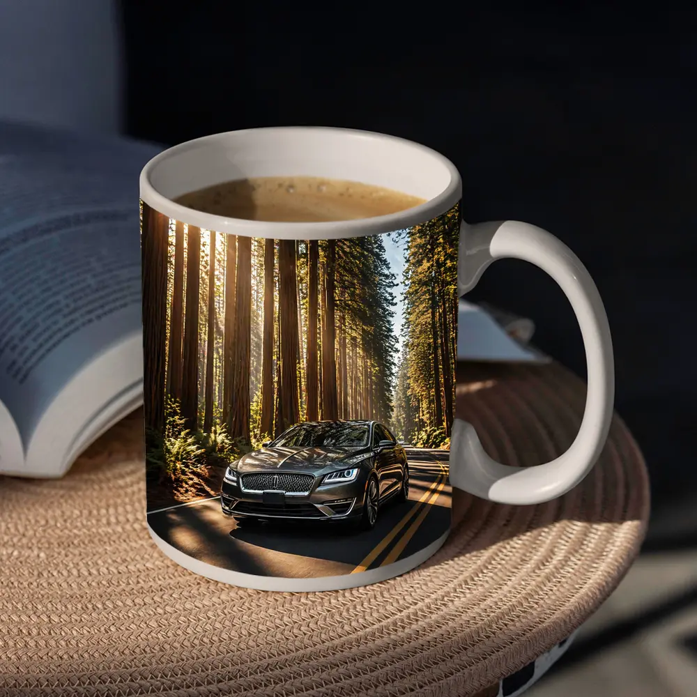 Lincoln MKZ Driving Through Redwood Forest Road – Mugs