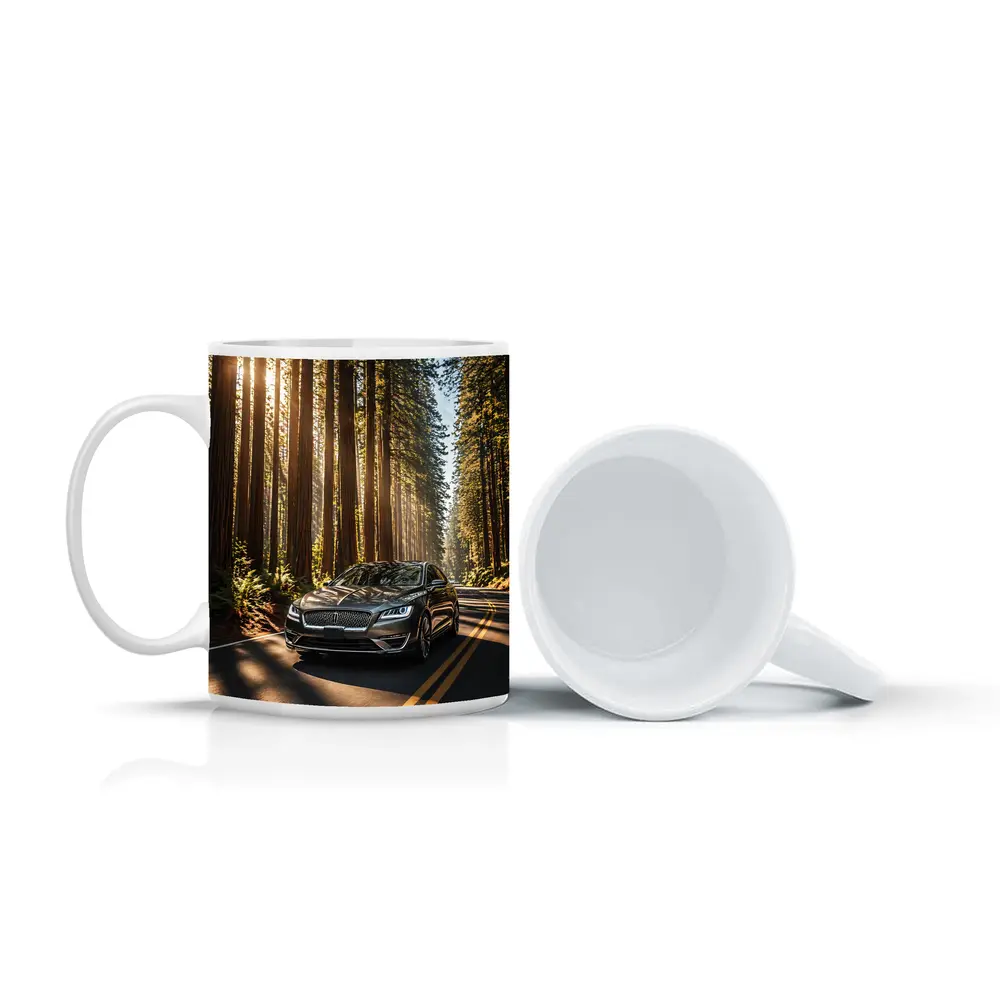 Lincoln MKZ Driving Through Redwood Forest Road – Mugs
