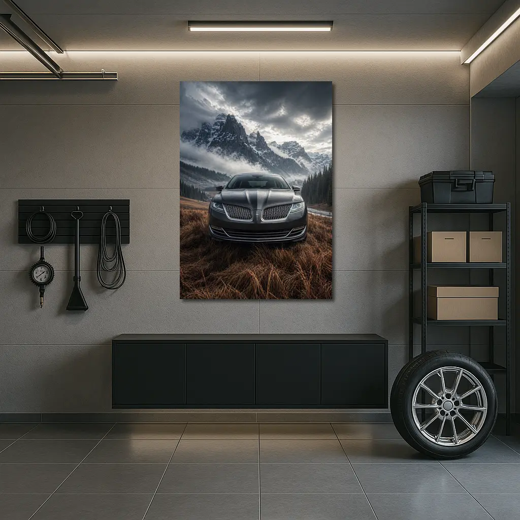 Lincoln MKZ Sedan Misty Mountain Backdrop – Wall Art
