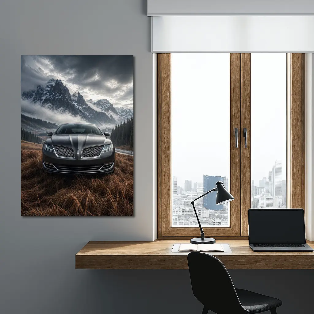 Lincoln MKZ Sedan Misty Mountain Backdrop – Wall Art