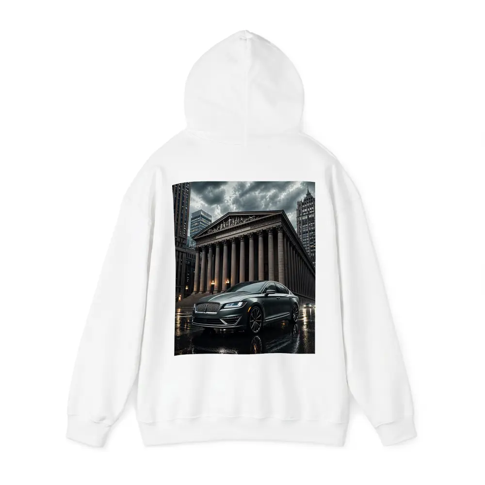 Lincoln MKZ Parked Outside Neoclassical City Building – Hoodies