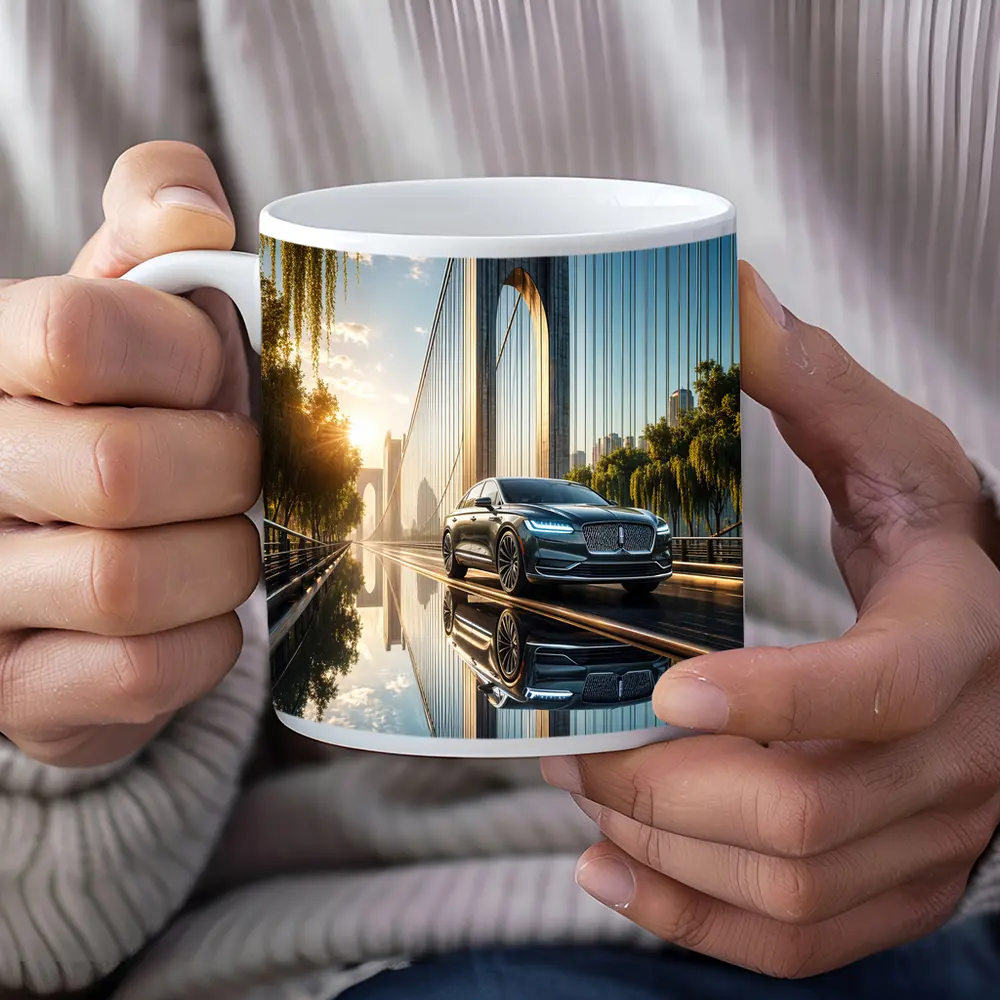 Lincoln Nautilus Luxury Sedan On Bridge – Mugs