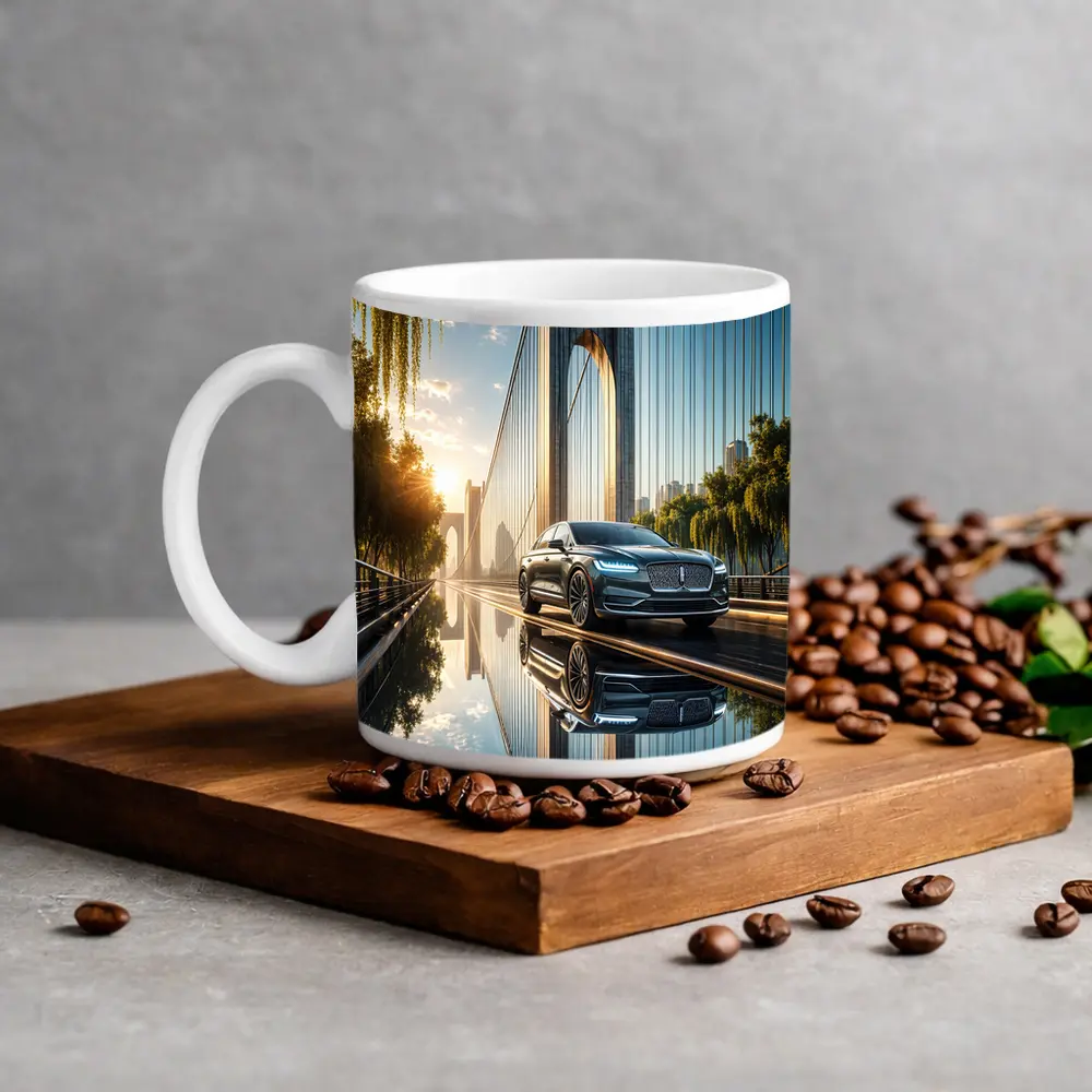 Lincoln Nautilus Luxury Sedan On Bridge – Mugs
