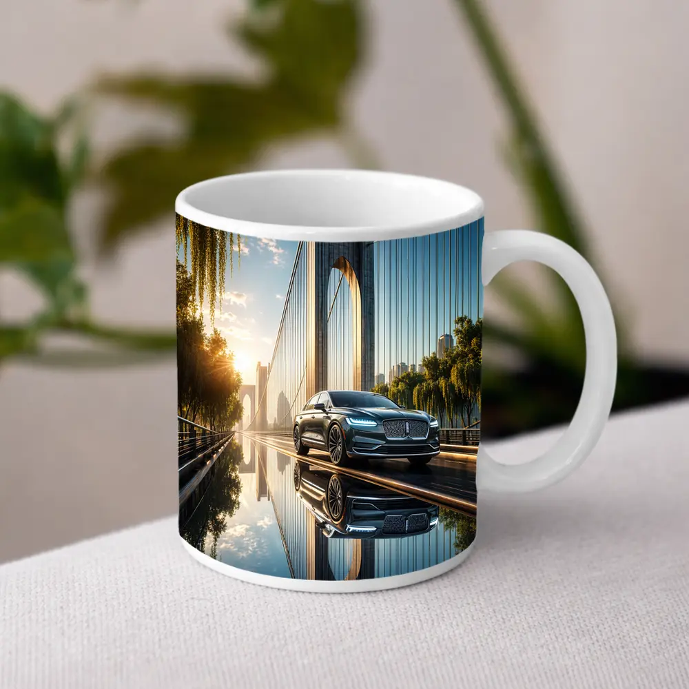 Lincoln Nautilus Luxury Sedan On Bridge – Mugs