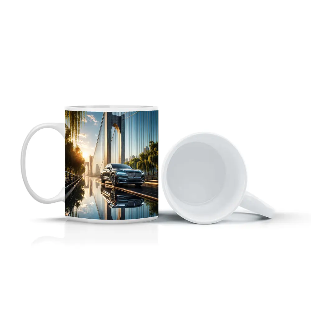 Lincoln Nautilus Luxury Sedan On Bridge – Mugs