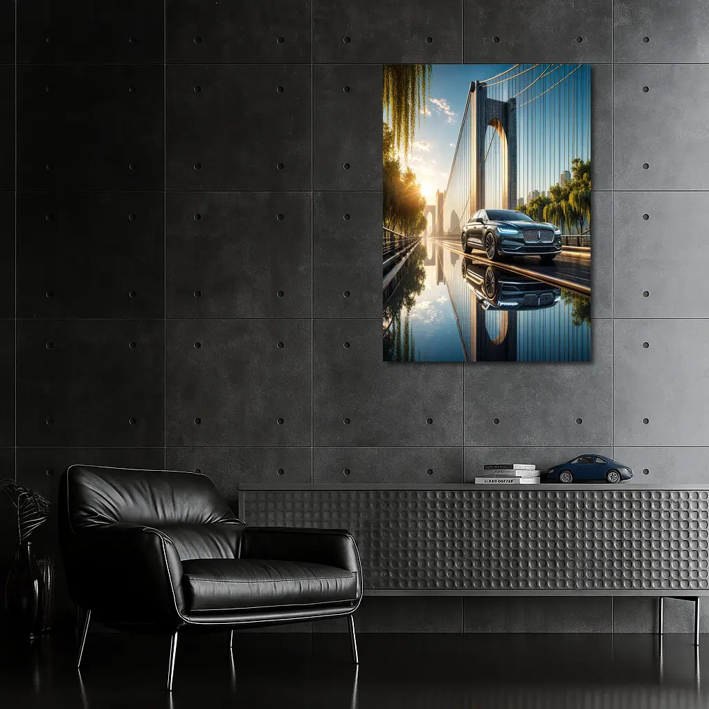 Lincoln Nautilus Luxury Sedan On Bridge – Wall Art
