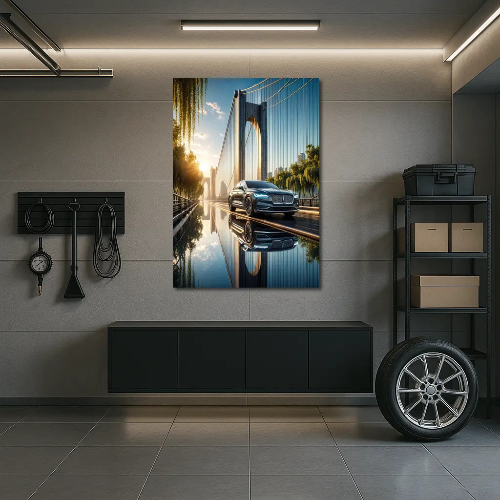 Lincoln Nautilus Luxury Sedan On Bridge – Wall Art