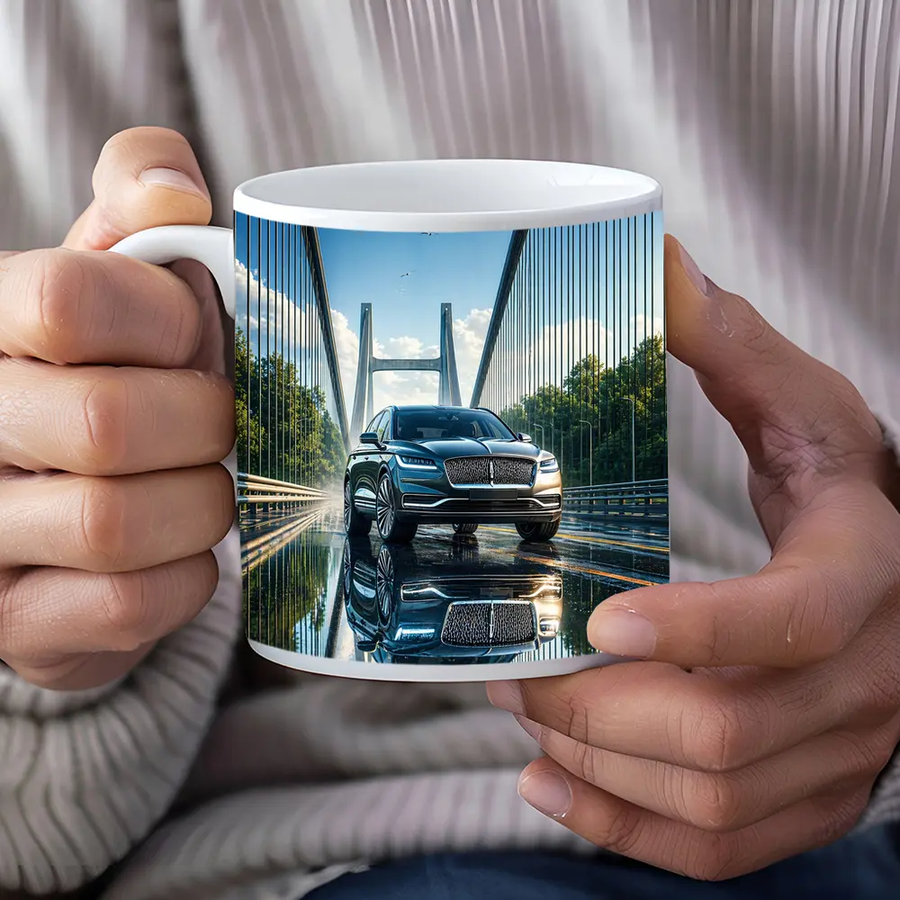 Lincoln Nautilus SUV On Suspension Bridge – Mugs