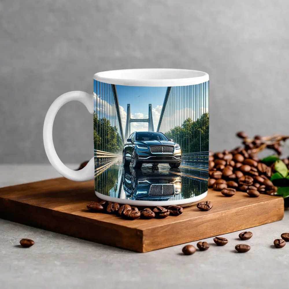 Lincoln Nautilus SUV On Suspension Bridge – Mugs