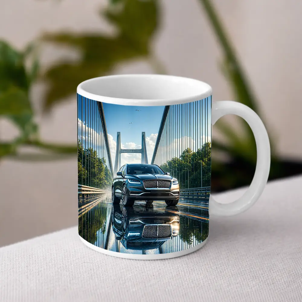 Lincoln Nautilus SUV On Suspension Bridge – Mugs