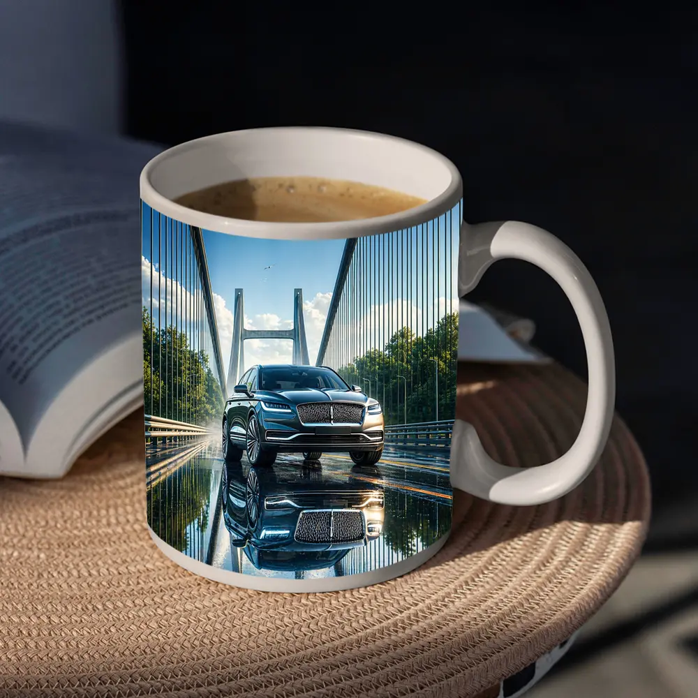 Lincoln Nautilus SUV On Suspension Bridge – Mugs