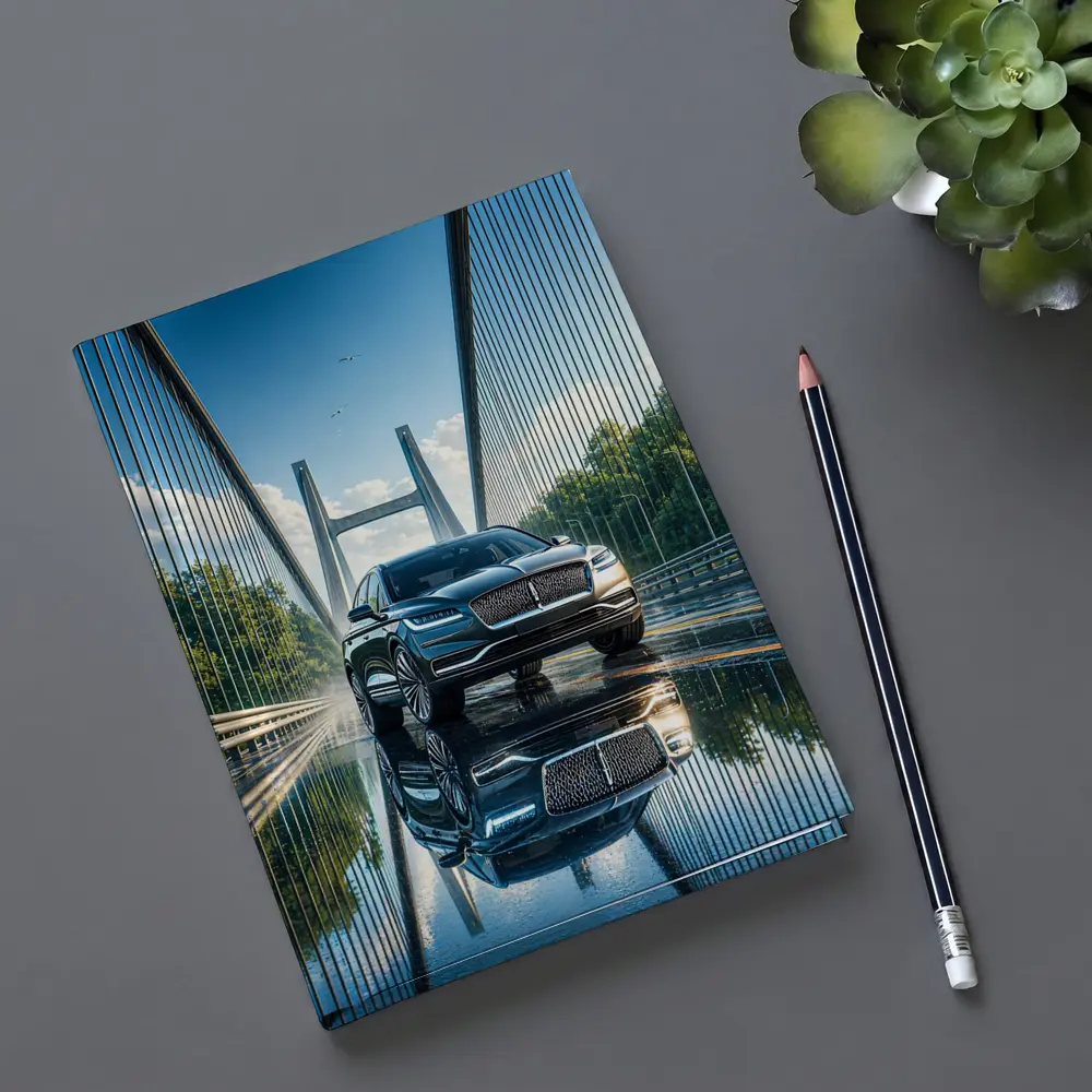 Lincoln Nautilus SUV On Suspension Bridge – Notebooks