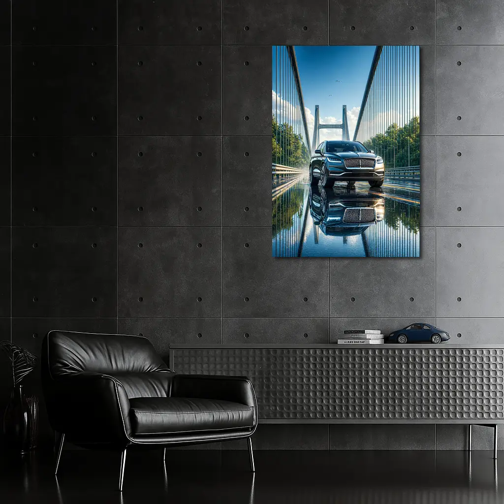 Lincoln Nautilus SUV On Suspension Bridge – Wall Art