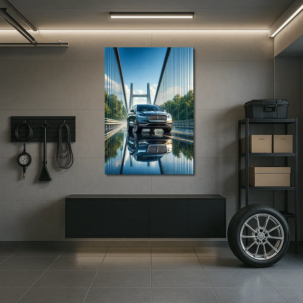 Lincoln Nautilus SUV On Suspension Bridge – Wall Art