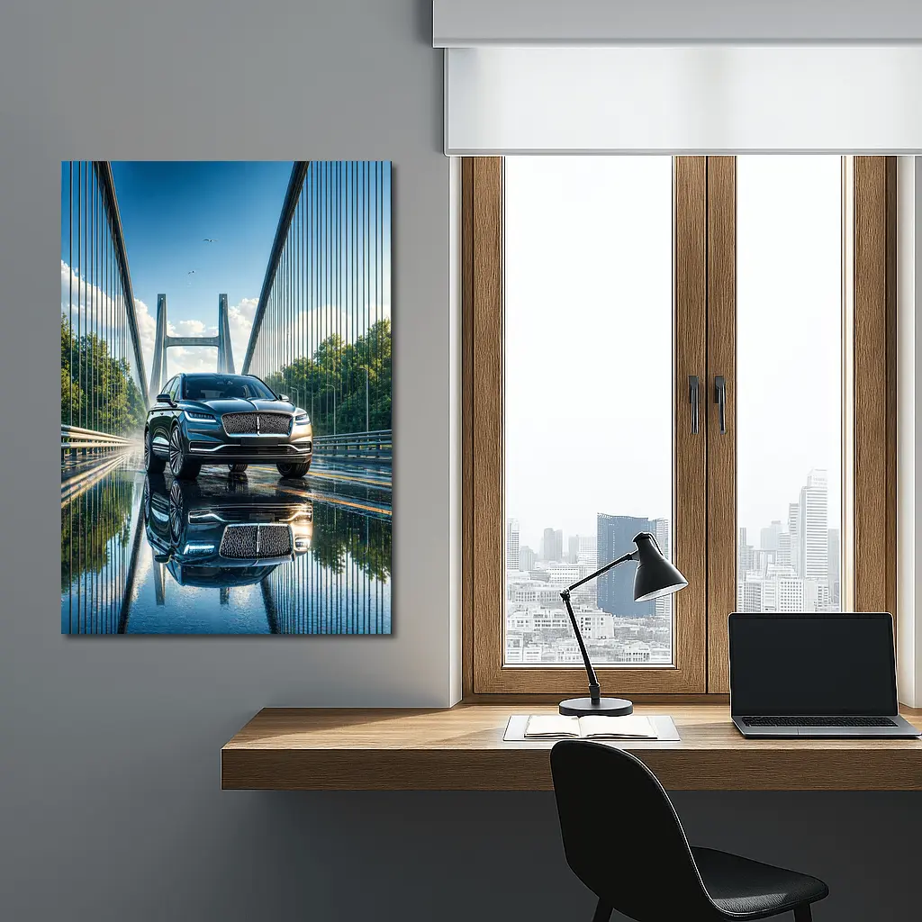 Lincoln Nautilus SUV On Suspension Bridge – Wall Art