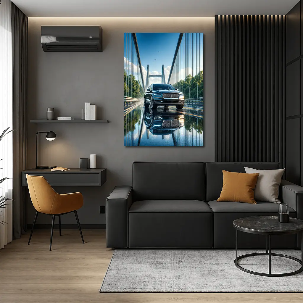 Lincoln Nautilus SUV On Suspension Bridge – Wall Art