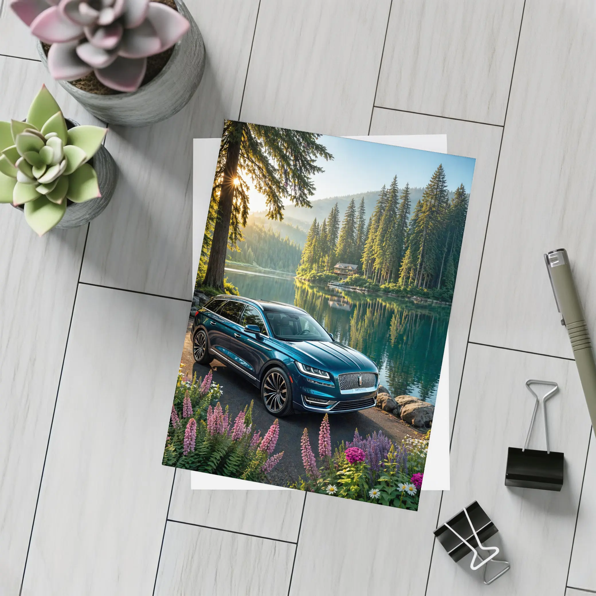 Lincoln Nautilus Blue SUV Forest Lake – Postcards