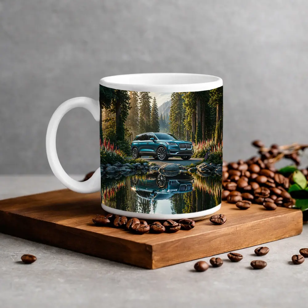 Lincoln Nautilus SUV Forest Lake Reflection – Mugs