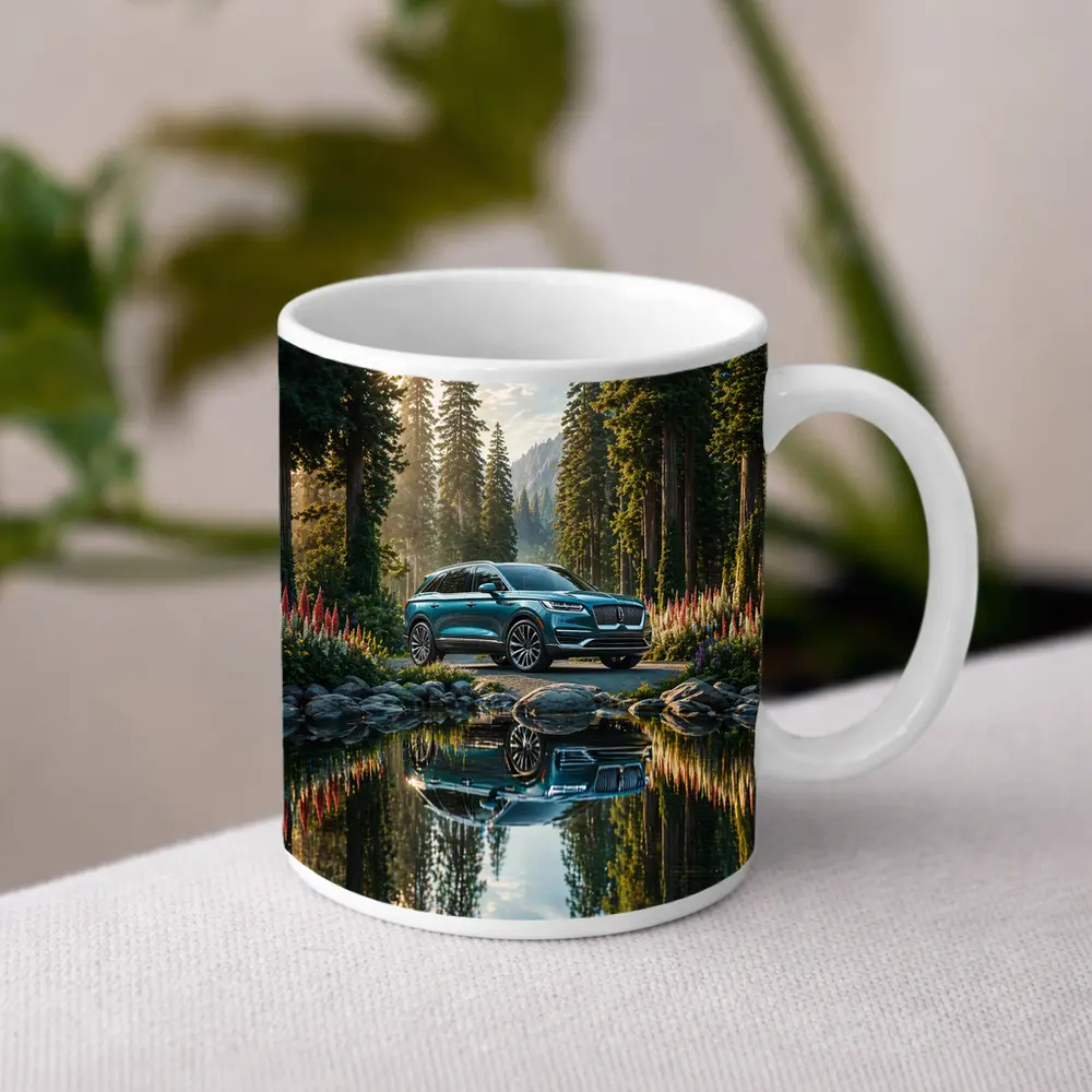 Lincoln Nautilus SUV Forest Lake Reflection – Mugs