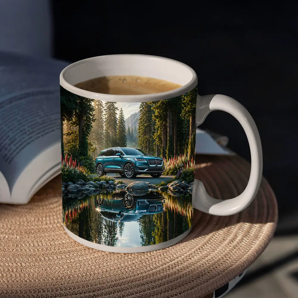 Lincoln Nautilus SUV Forest Lake Reflection – Mugs