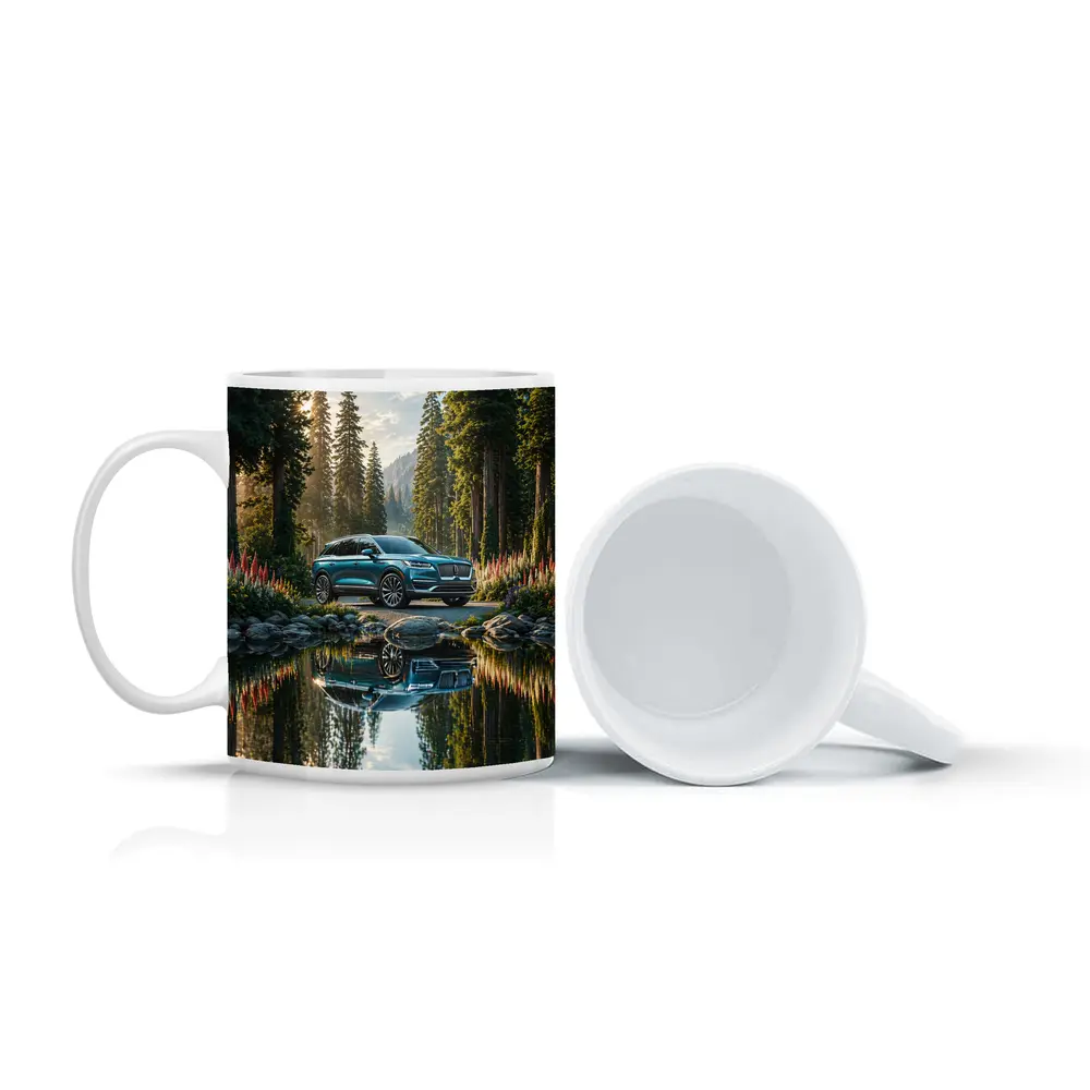 Lincoln Nautilus SUV Forest Lake Reflection – Mugs