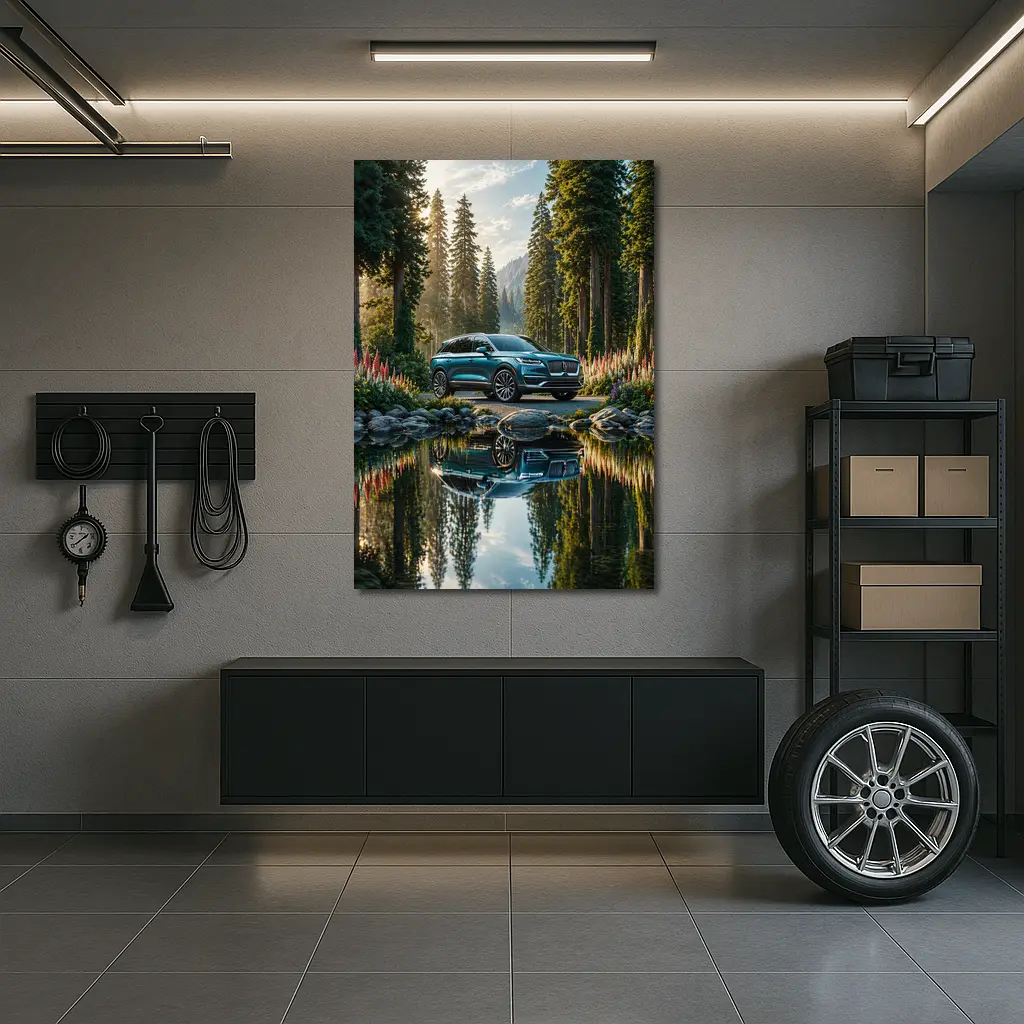 Lincoln Nautilus SUV Forest Lake Reflection – Wall Art