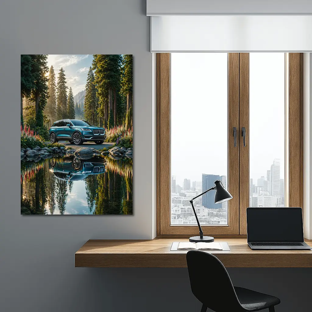 Lincoln Nautilus SUV Forest Lake Reflection – Wall Art