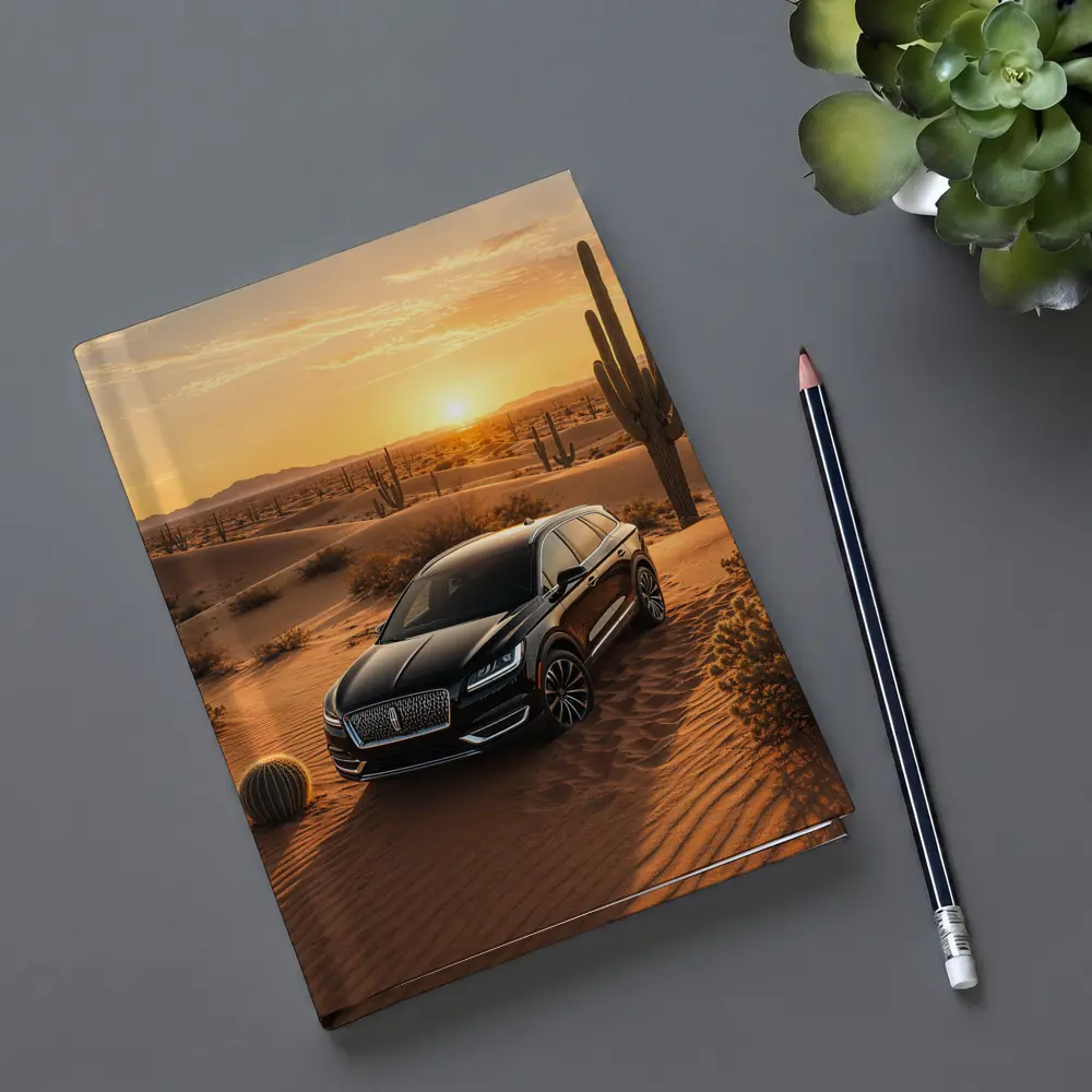 Lincoln Nautilus Black SUV Desert Sunset – Notebooks
