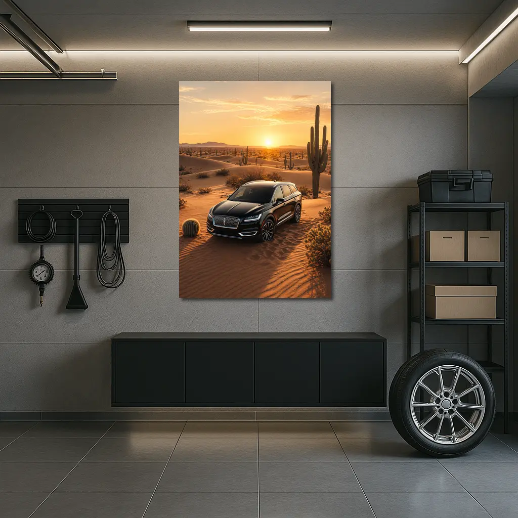 Lincoln Nautilus Black SUV Desert Sunset – Wall Art