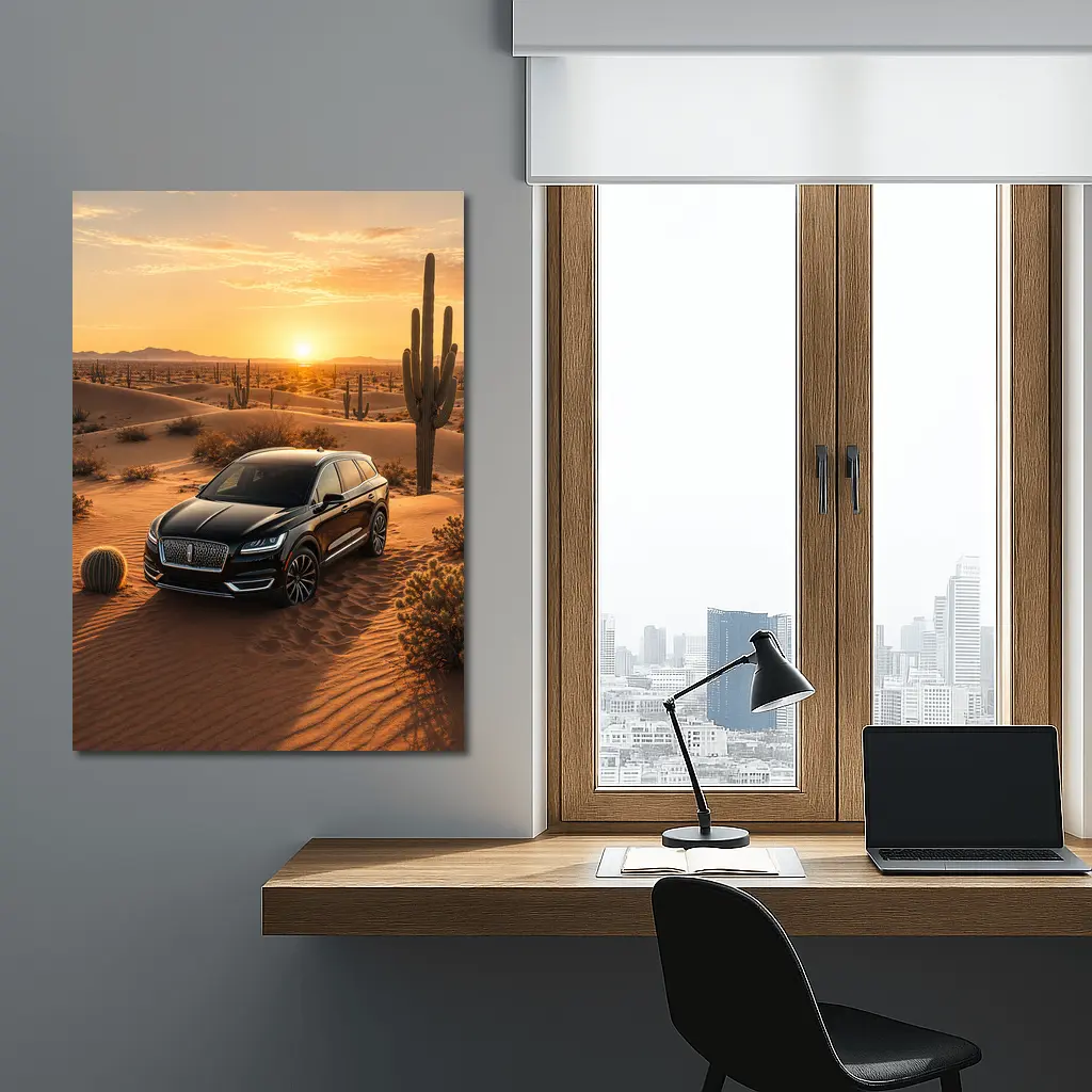 Lincoln Nautilus Black SUV Desert Sunset – Wall Art