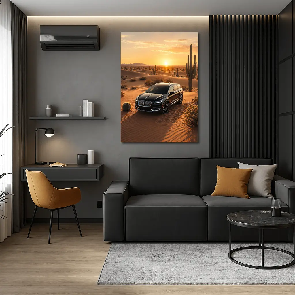Lincoln Nautilus Black SUV Desert Sunset – Wall Art
