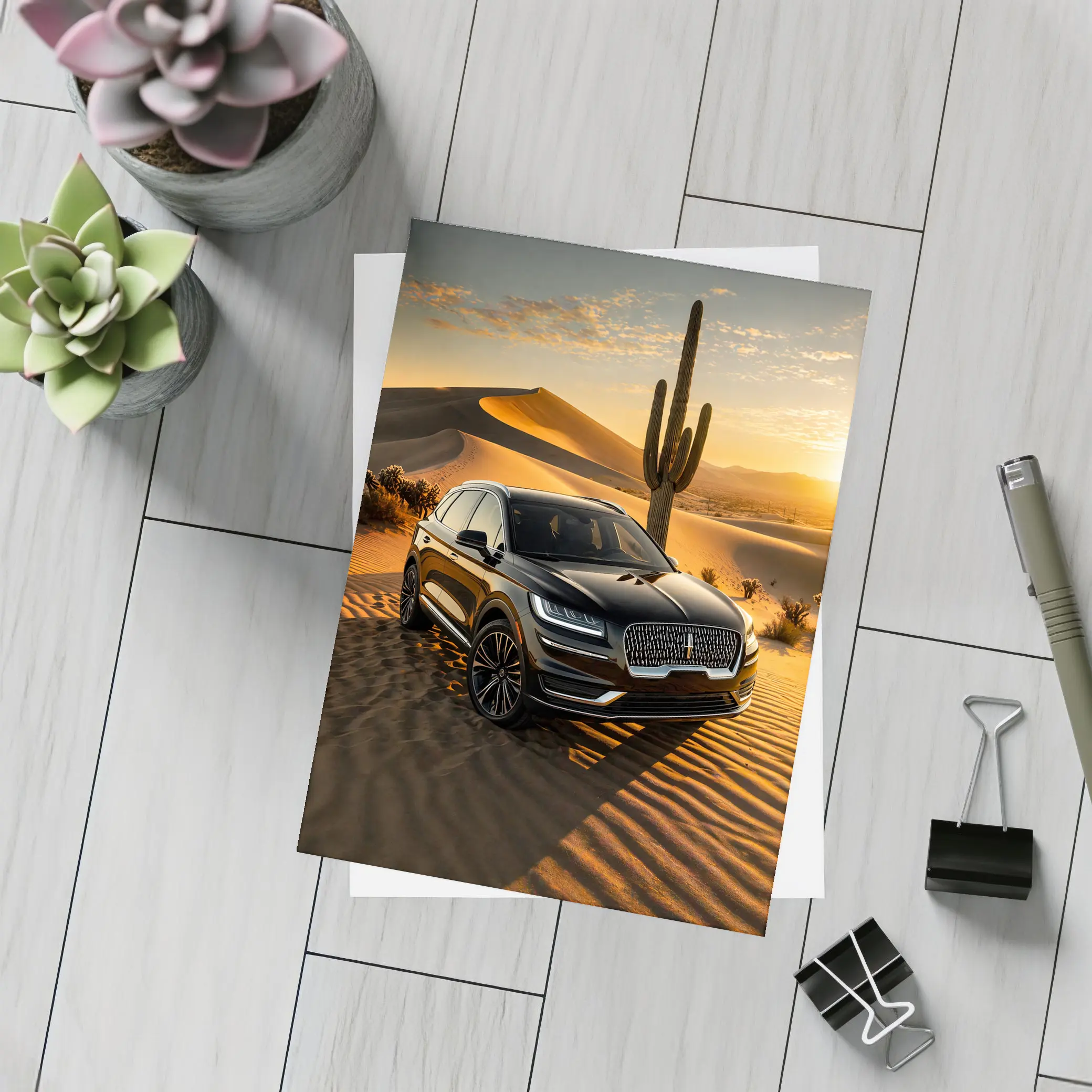 Lincoln Nautilus Black SUV Desert Sunset – Postcards