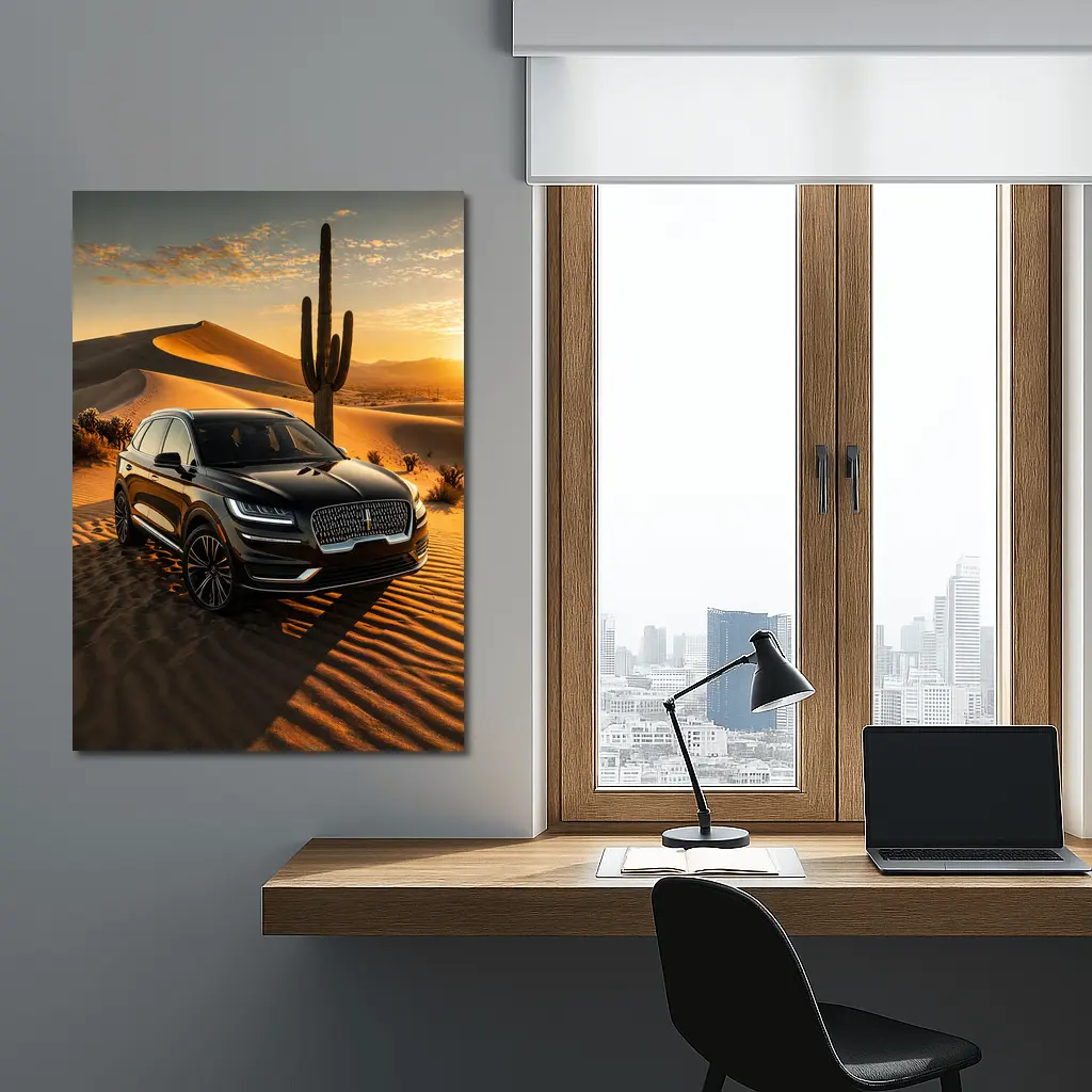 Lincoln Nautilus Black SUV Desert Sunset – Wall Art