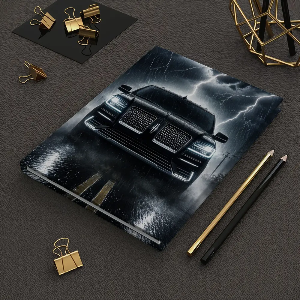 Lincoln Navigator SUV Striking Thunderstorm Night – Notebooks