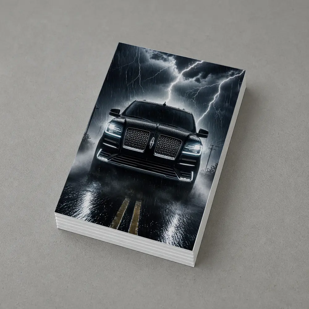 Lincoln Navigator SUV Striking Thunderstorm Night – Postcards