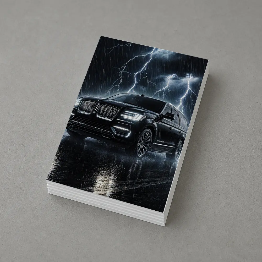 Lincoln Navigator Black SUV Lightning Storm – Postcards