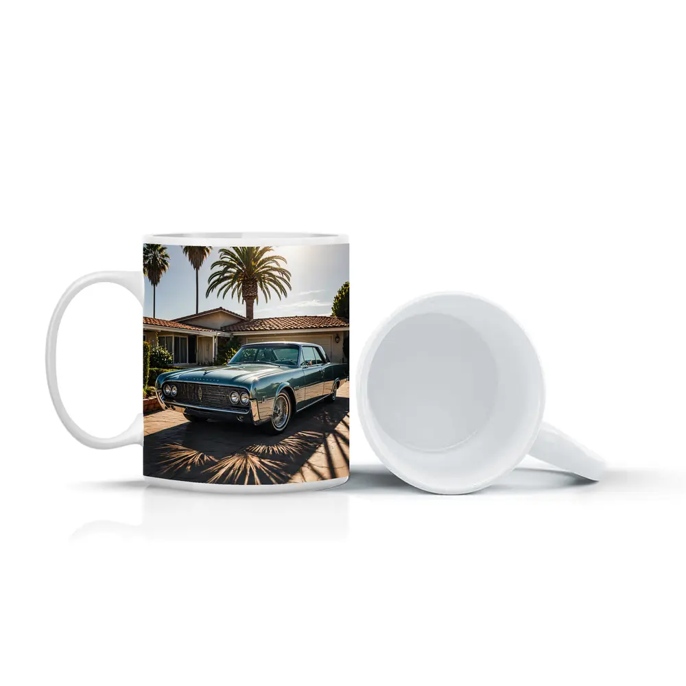 Lincoln Continental Classic Car Palm Trees Driveway – Mugs