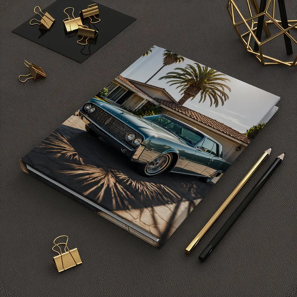 Lincoln Continental Classic Car Palm Trees Driveway – Notebooks