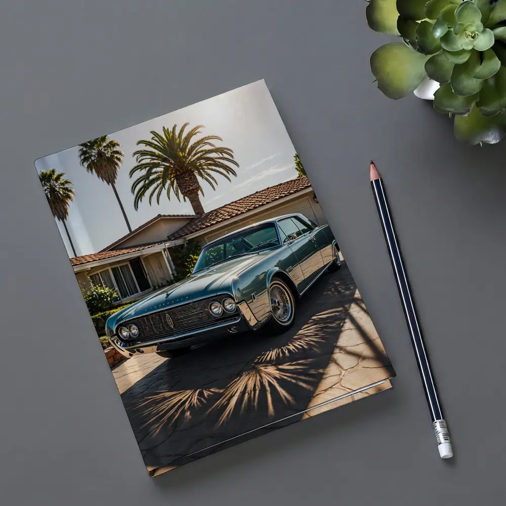Lincoln Continental Classic Car Palm Trees Driveway – Notebooks