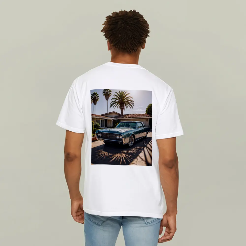 Lincoln Continental Classic Car Palm Trees Driveway – T-Shirts