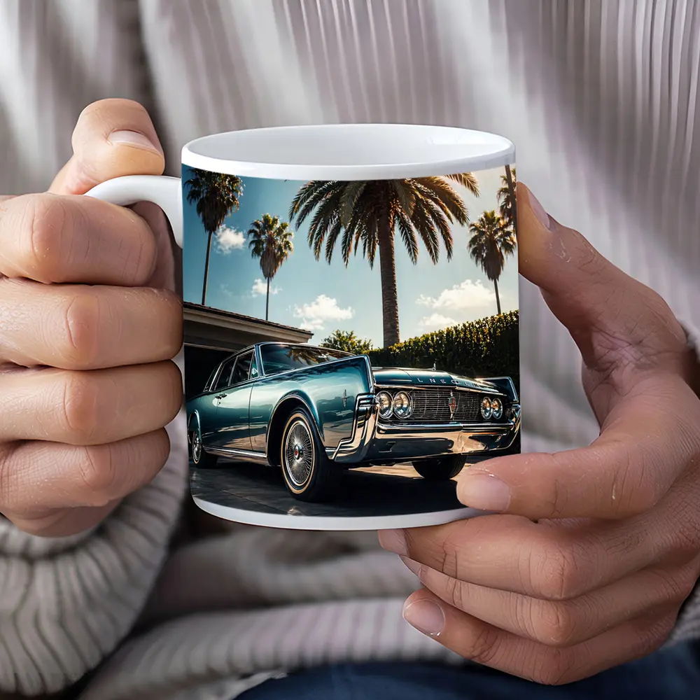 Lincoln Continental Classic Car Palm Trees – Mugs