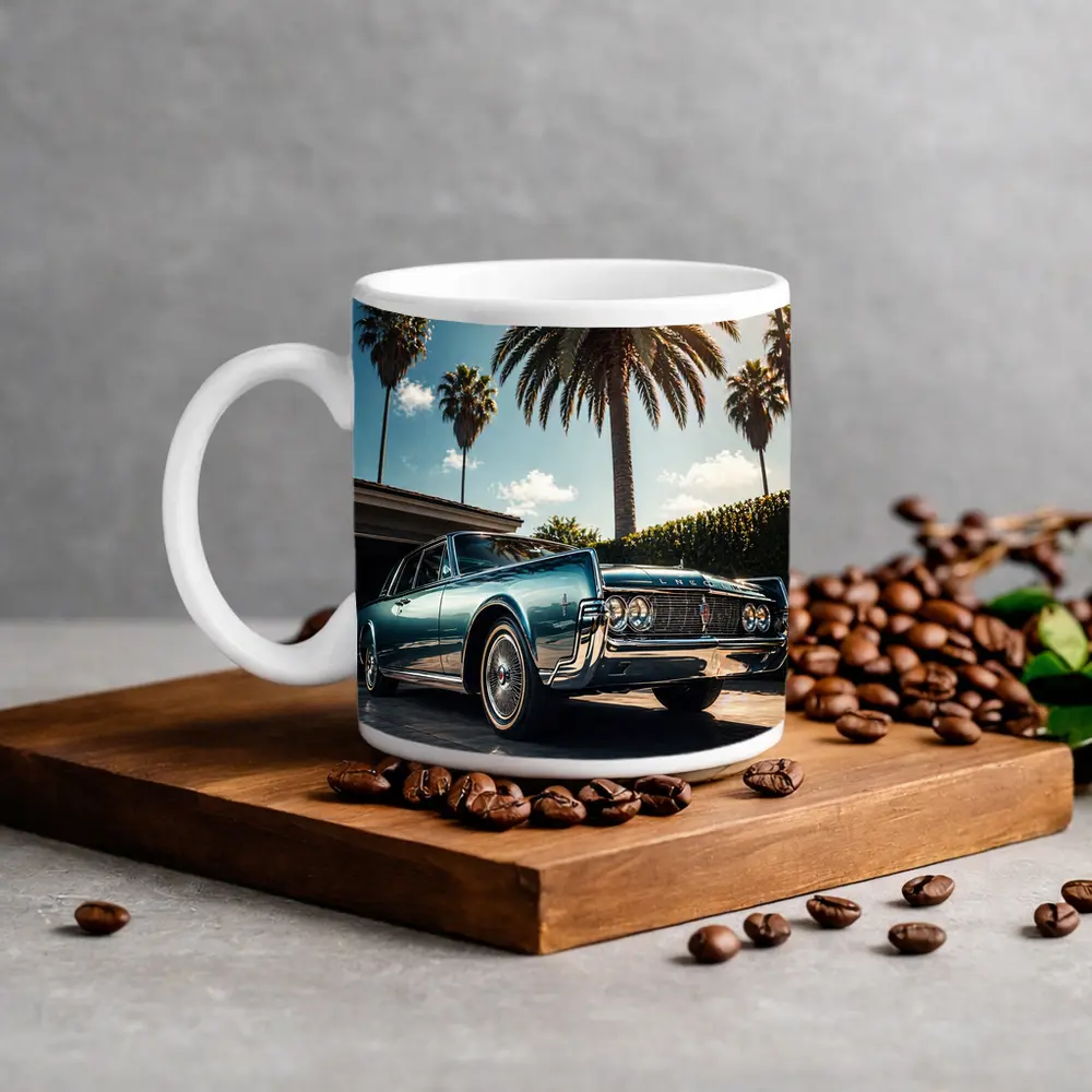 Lincoln Continental Classic Car Palm Trees – Mugs
