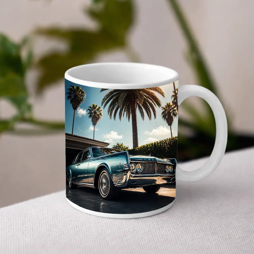 Lincoln Continental Classic Car Palm Trees – Mugs
