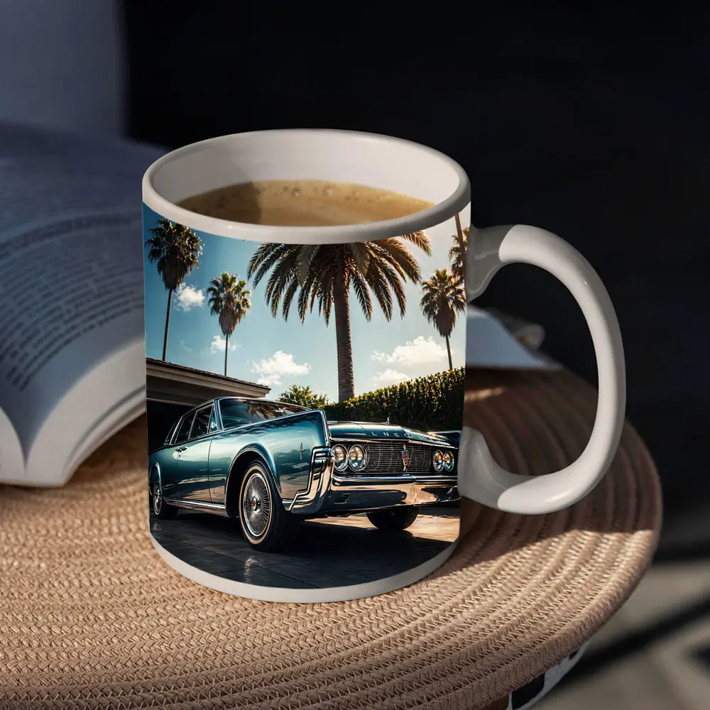 Lincoln Continental Classic Car Palm Trees – Mugs