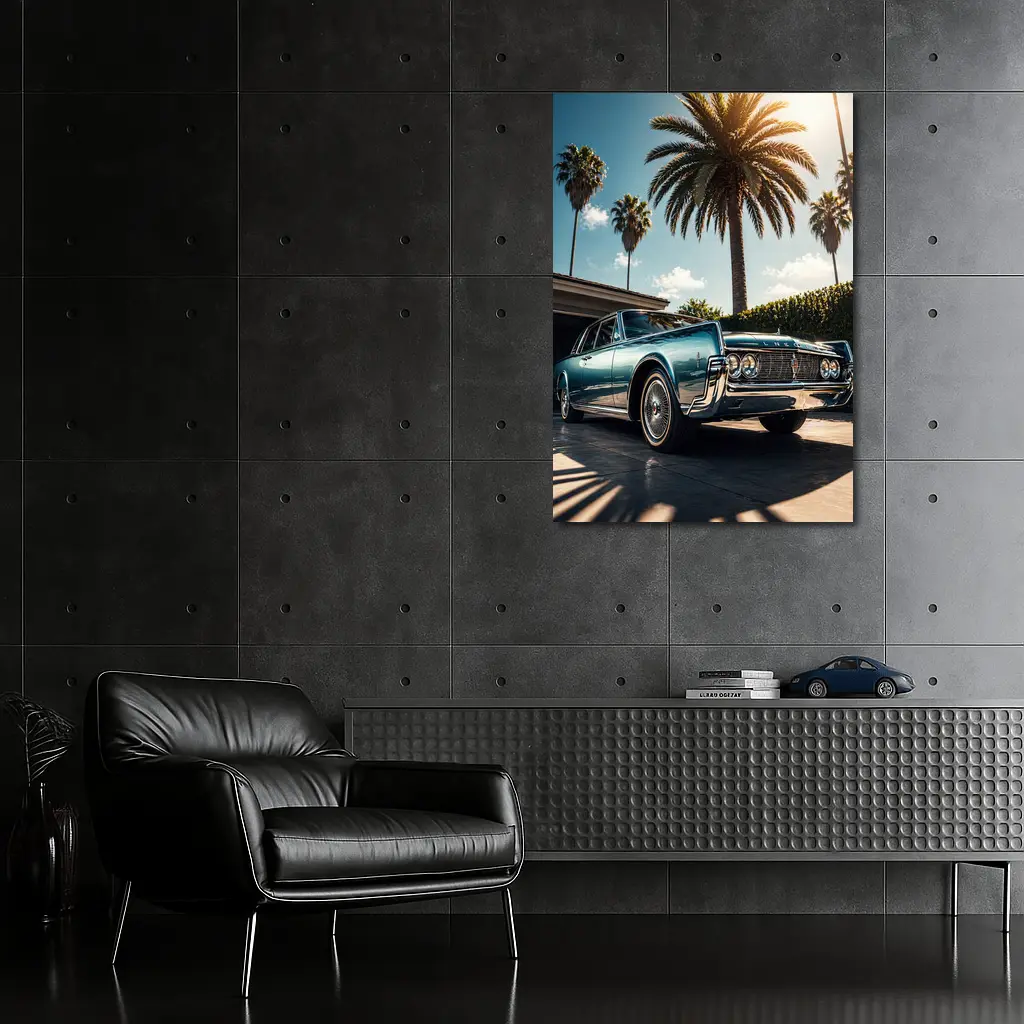 Lincoln Continental Classic Car Palm Trees – Wall Art